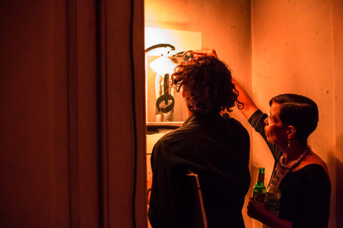  Obra(s) por Liana Padilha e projeto Tinta Preta.  Da atividade Manjar 02 anos: Adriana Varejão, Bayard Tonelli, Thiago Martins de Melo, TintaPreta. 